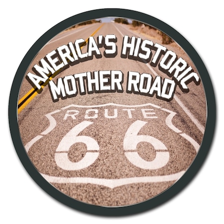 Signmission Americas Historic Mother Road 66 Circle Vinyl Laminated Decal D-8-CIR-Americas Historic Mother Road 66